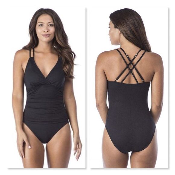 La Blanca Island Goddess Underwire Cross-Back sz 4
